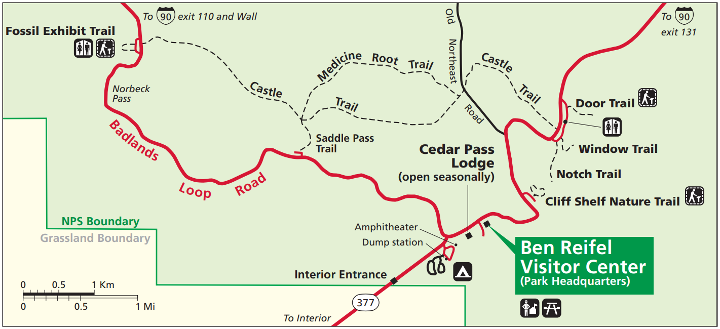 Badlands Hike Map
