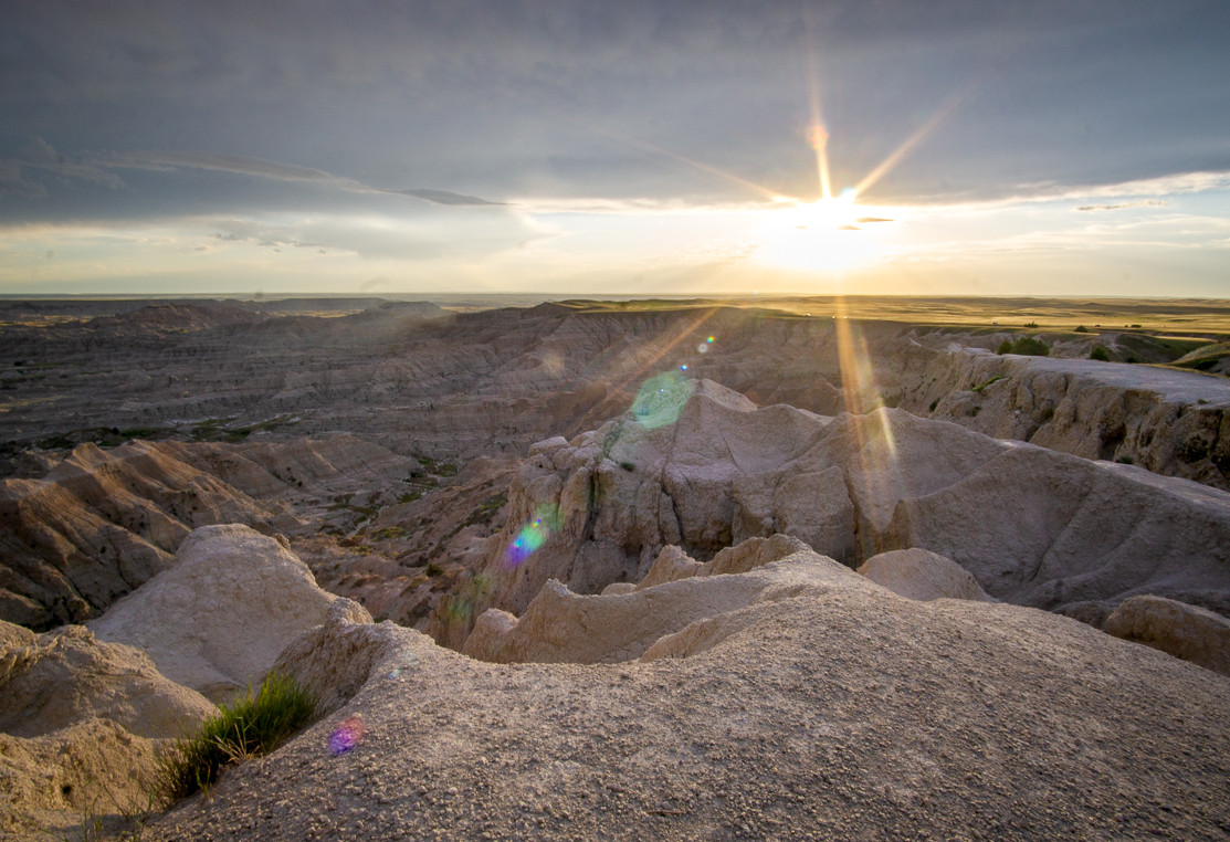 Sunset over the Pinnacle Point Badlands