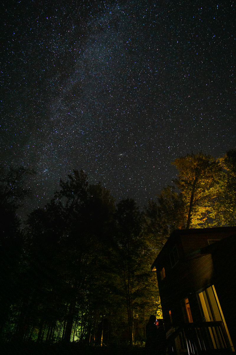 Milky Way over cabin in Upper Peninsula Michigan