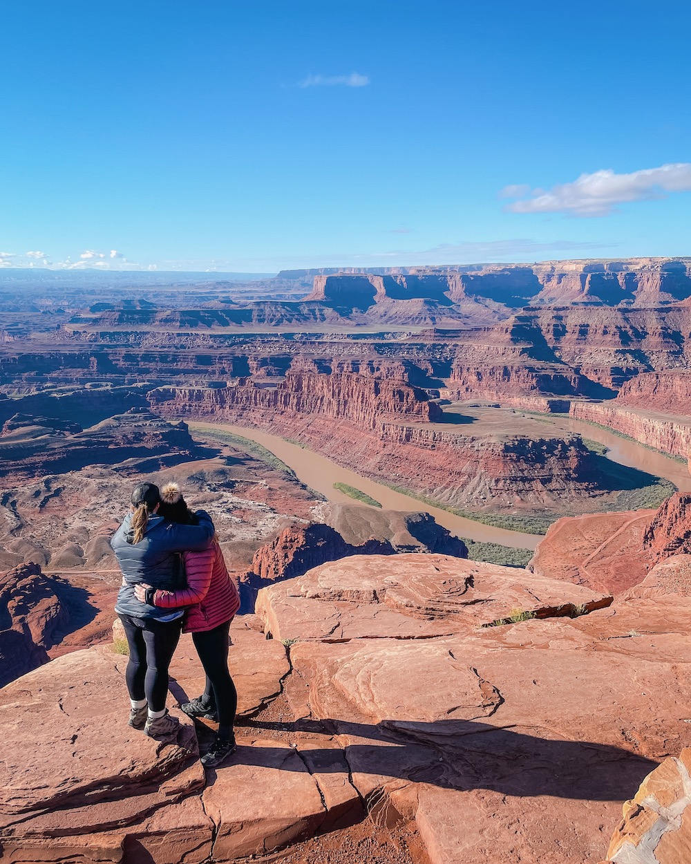 two women hugging over dead horse point state park