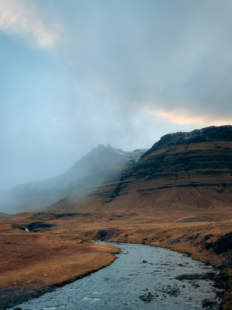 Foggy highlands in western Iceland